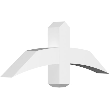 Ekena Millwork Bellingham Architectural Grade PVC Gable Bracket, 36"W x 13 1/2"H x 4"D x 4"F, 9/12 Pitch GBP036X14X0404BEL00